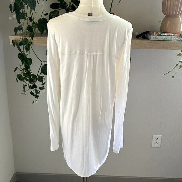 J. Jill White Long Sleeve Stretch Tunic Top L  Minimalist Layering Soft Stretch - Picture 2 of 8